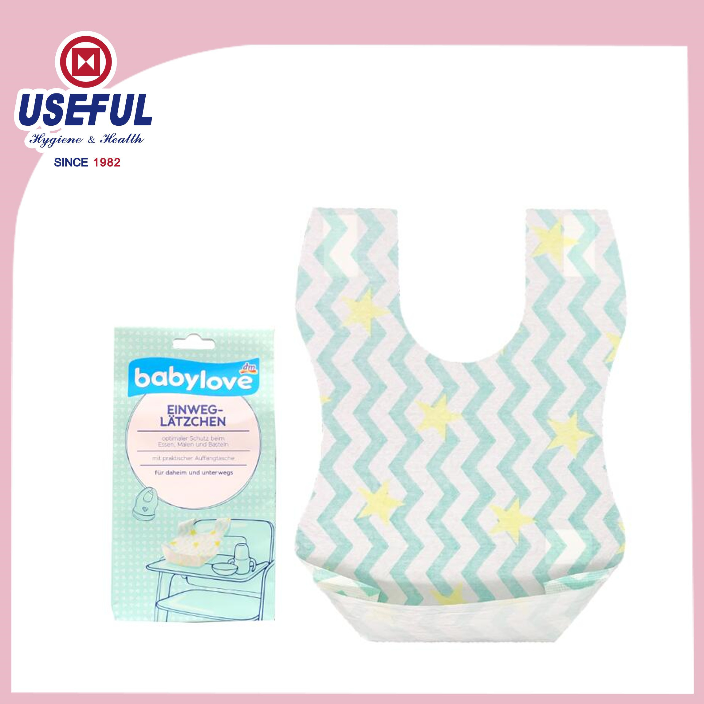 U-Shape 2 plis Bavoir jetable pour la publicité