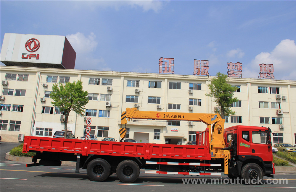 DongFeng Tianjin 6*4 chassis truck-mounted crane UNIC 160 horsepower truck with crane for sale