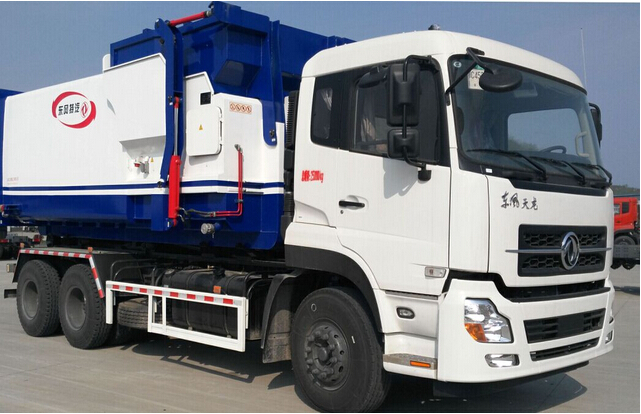 Most famous DongFeng Tian Long small removable garbage truck