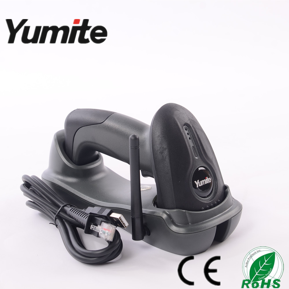 Yumite YT-1501 Wireless 433MHZ CCD Barcode Scanner con estación de carga