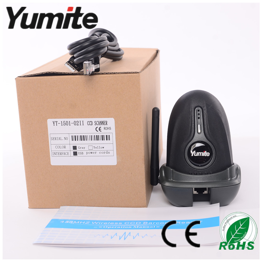 cordless 433Mhz CCD with charge base barcode scanner with rugged shell YT-1501