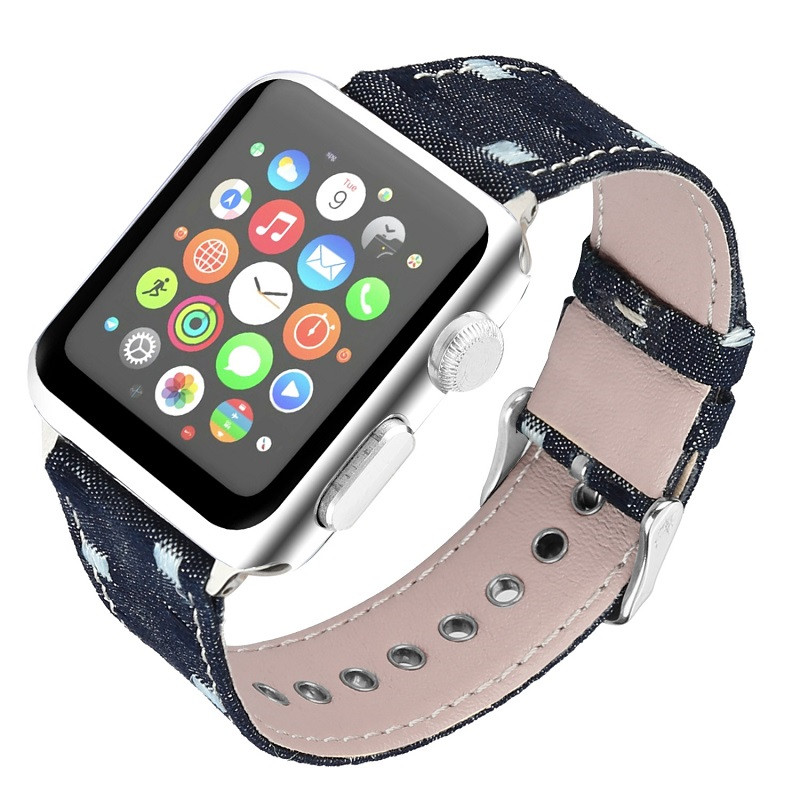 CBAW05 Apple Watch Strap Cowboy Pattern Leather Watch Band