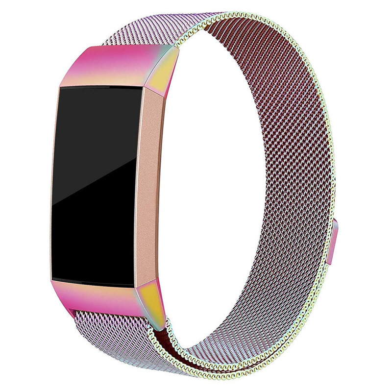 CBFC01 Fitbit Charge 3 roestvrij stalen magnetische Milanese Loop Wrist Watch Band