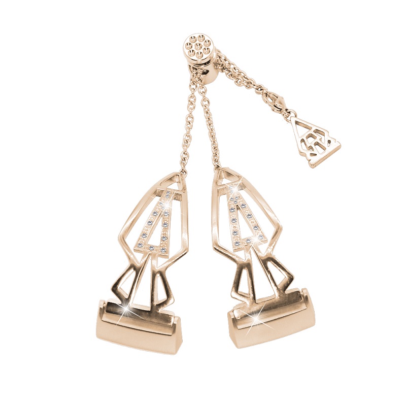 CBFC104中空ステンレスバンド手首ストラップ（クリスタルラインストーン付き）