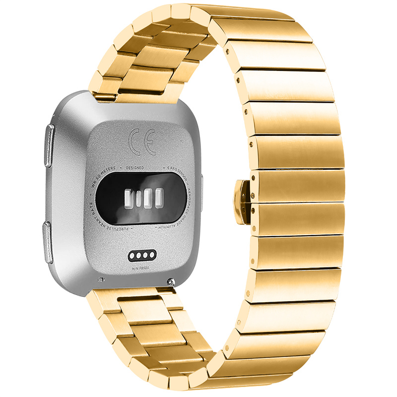 CBFC212 Butterfly Buckle Smartwatch Metal Stainless Steel Watch Band For Fitbit Versa Strap