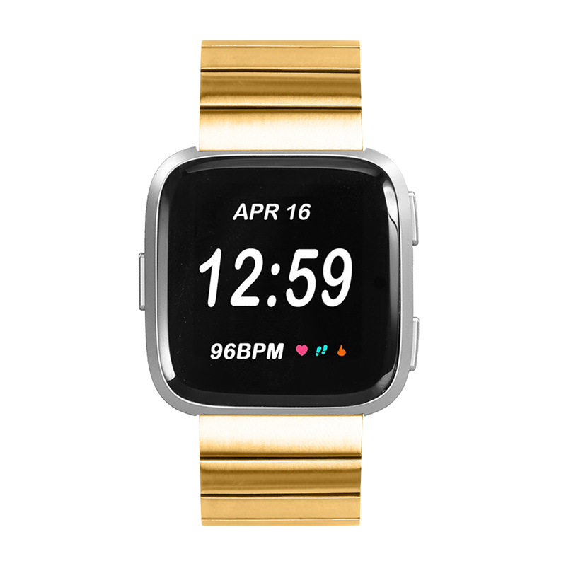 CBFC212 Butterfly Buckle Smartwatch Metal Stainless Steel Watch Band For Fitbit Versa Strap