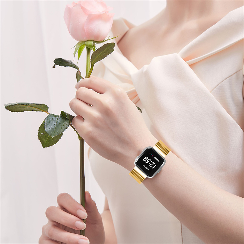 CBFC212 Butterfly Buckle Smartwatch Metal Stainless Steel Watch Band For Fitbit Versa Strap