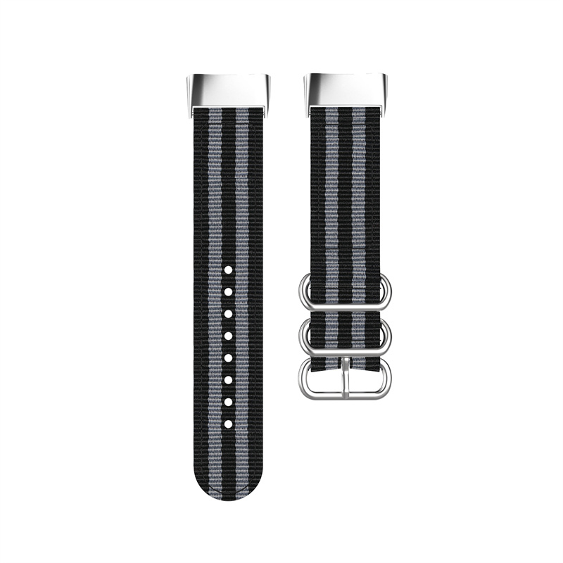 CBFC5-07 High Quality Nato Striped Woven Nylon Band Canvas Watch Strap For Fitbit Charge 5 Bracelet