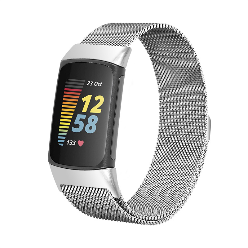 Sangle de montre en acier inoxydable en acier inoxydable CBFC5-18 Milanais pour Fitbit Charge 5