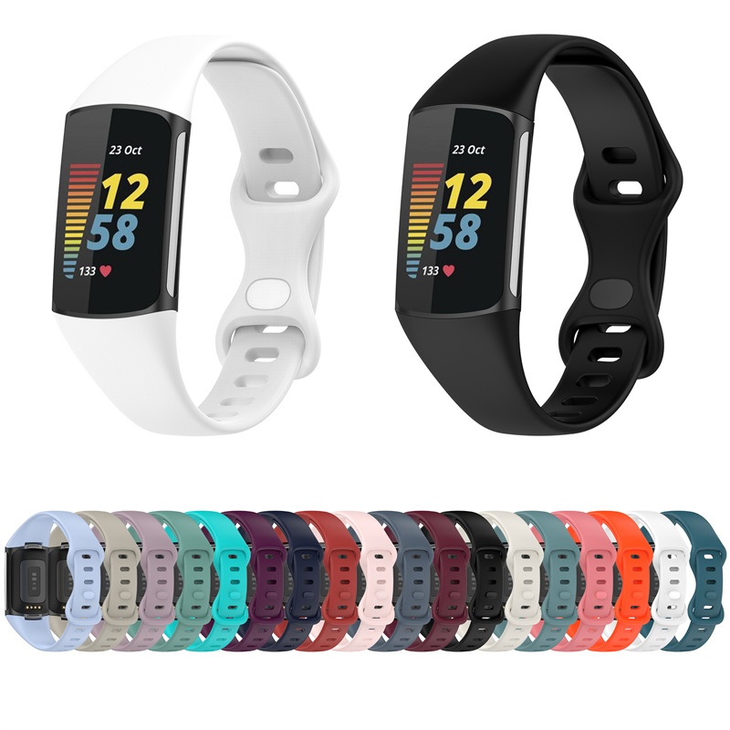 CBFC5-32 Fitbit Charge 5 için Spor Silikon Saat Kayışı 5