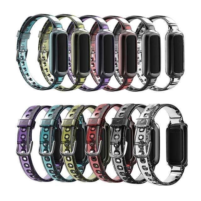 CBFL01 Premium Yumuşak TPU Bileklik Clear Bant Fitbit Luxe Kayışı ile Sağlam Koruyucu Koruyucu Kılıf