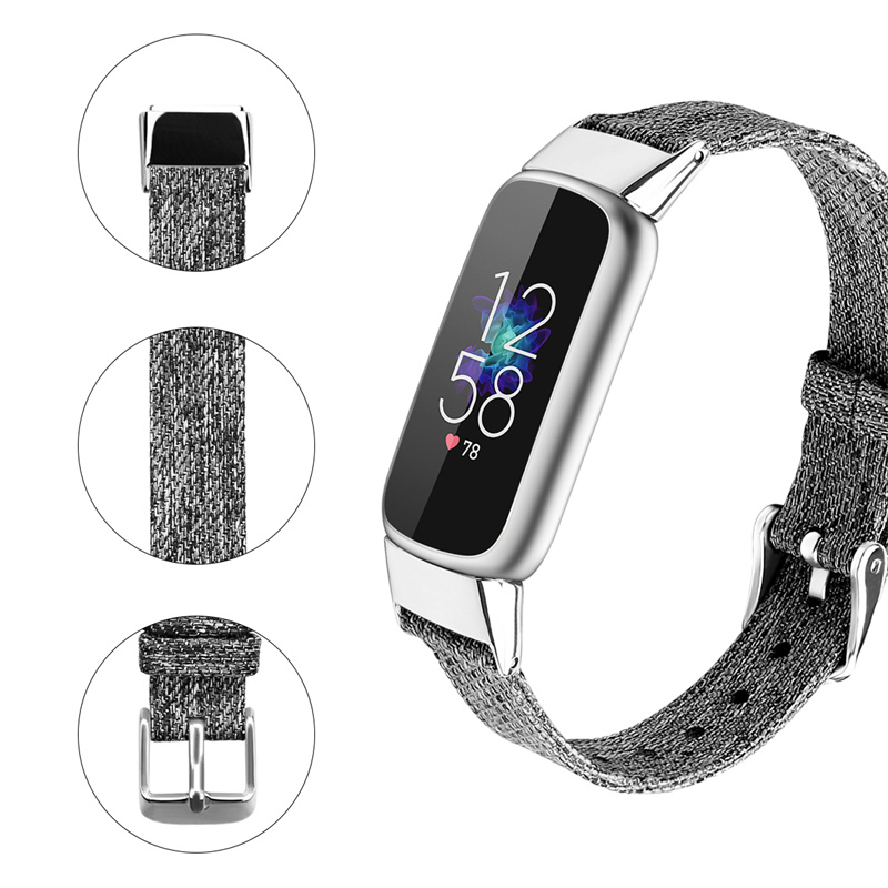 CBFL12 Wholesale Factory Price Canvas Watch Strap Band For Fitbit Luxe Wristband Smart Bracelet