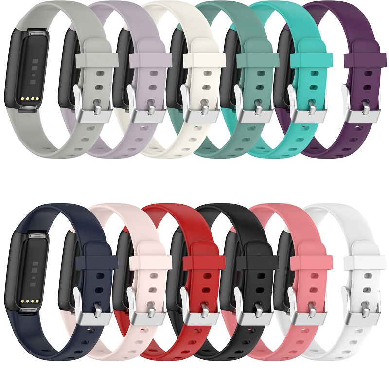 CBFL13 Toptan Spor Renkli Kauçuk Kordonlu Safi Silikon İzle Kayışı için Fitbit Luxe