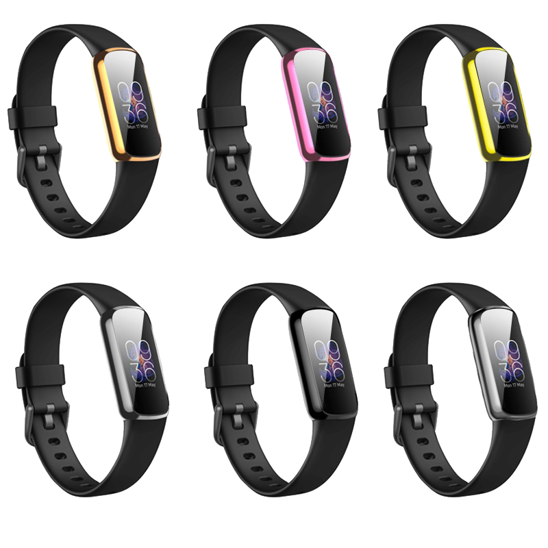 CBFL14 Placcatura Clear TPU TPU TPU Custodia completa per orologio per Fitbit Luxe SmartWatch