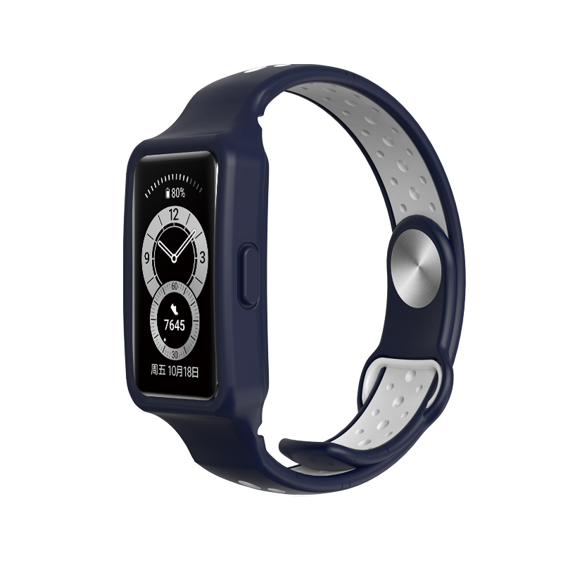 CBHHH-28 Wholesale Color de doble color de silicona transpirable correas para Huawei Honor Band 6 CORREAS