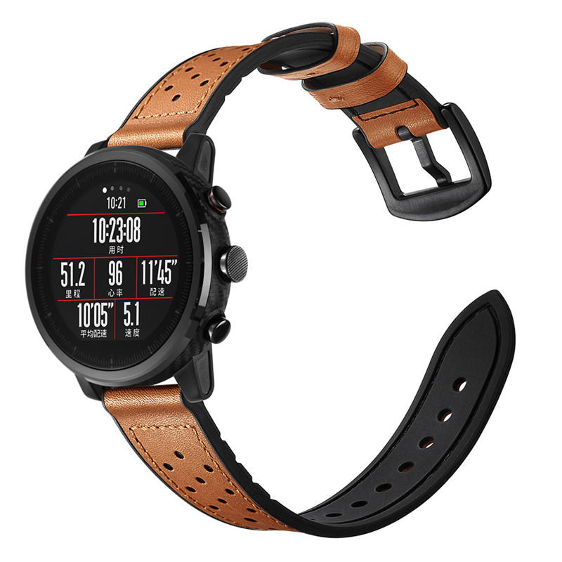 CBHW002 correa de reloj Huami AMAZFIT correa de cuero genuino suave de goma