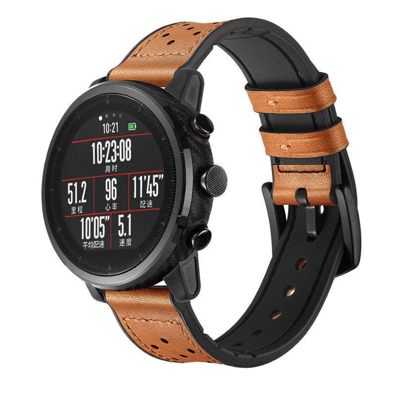 CBHW002 correa de reloj Huami AMAZFIT correa de cuero genuino suave de goma