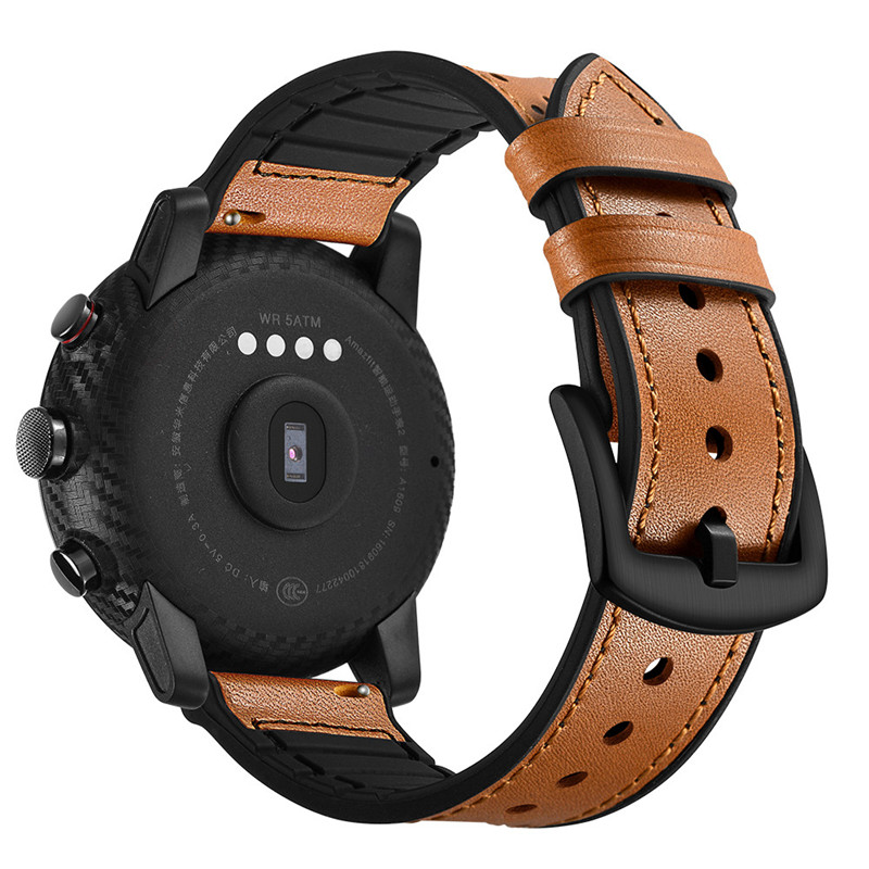 CBHW002 correa de reloj Huami AMAZFIT correa de cuero genuino suave de goma