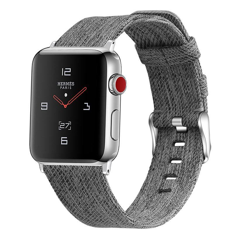 CBIW1011 Woven Canvas Nylon Wristband Strap For Apple Watch Ultra Series 8 7 6 5 4 3