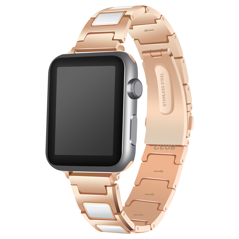 アップルウォッチ用CBIW1016ユニークなセラミックメタル交換リストバンド