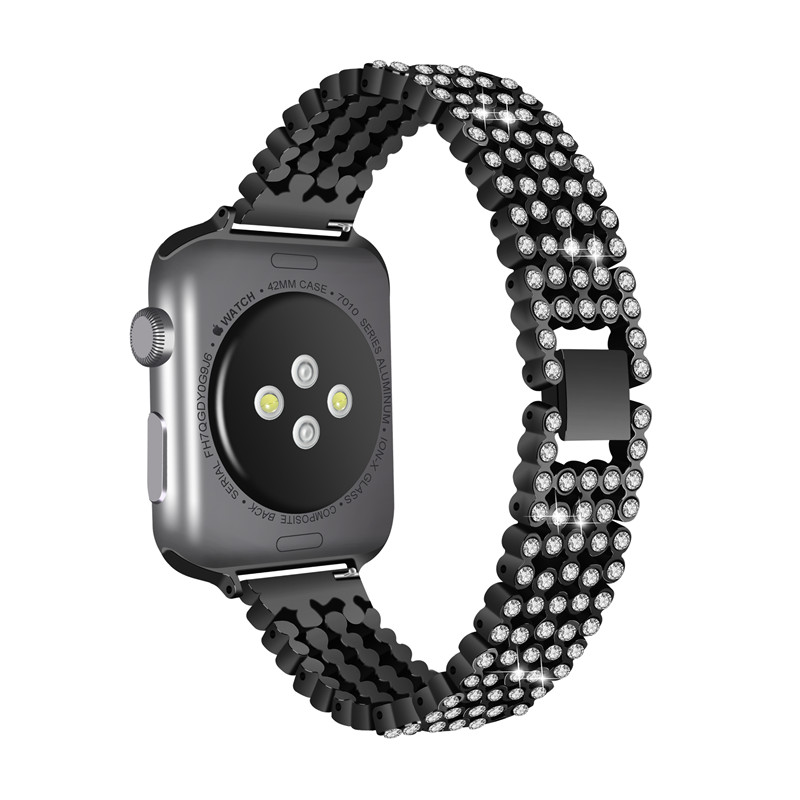 CBIW1030 Apple Için Bling Rhinestone Metal Watch Band İzle 38mm 42mm