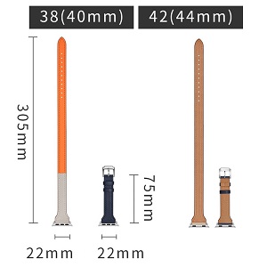 CBIW105 Double Tour Leather Watch Band For Apple Watch Series 5 4 3 38mm 40mm