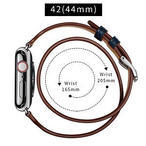 CBIW105 Double Tour Leather Watch Band For Apple Watch Series 5 4 3 38mm 40mm
