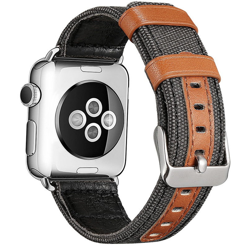 CBIW124 Canvas Leather Watch Band для Apple Watch Ultra Series 8 7 6 5 4