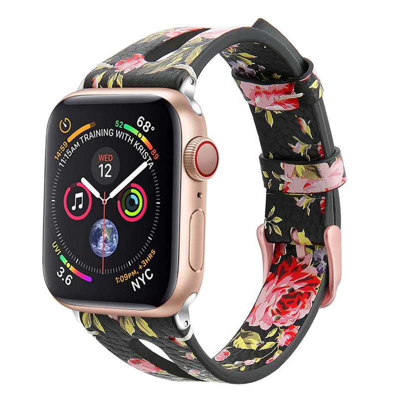 CBIW130 Correa de piel de vacuno delgada y transpirable para Apple Watch