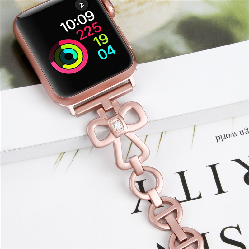 CBIW132 Stainless Steel Diamond Rhinestone Jewelry Wristband Strap For Apple Watch 1 2 3