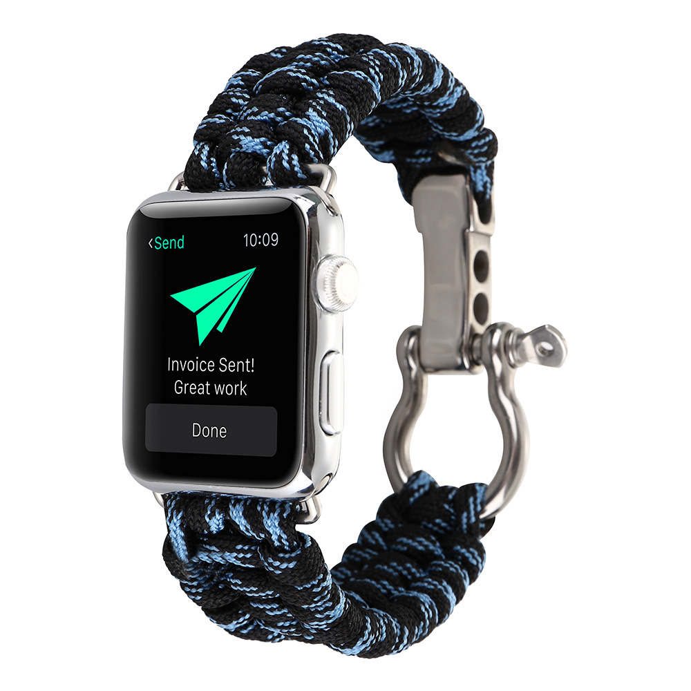 CBIW136 Outdoor Survival Woven Nylon Rope Watch Band dla Apple Watch