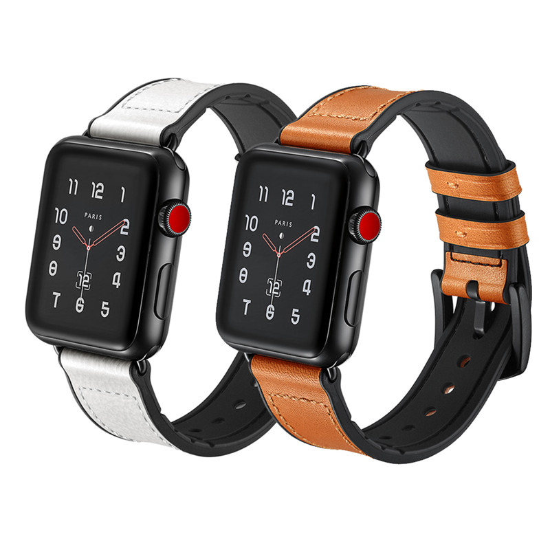 CBIW21 Изысканный сшивающий силиконовый натуральный кожаный спортивный ремешок