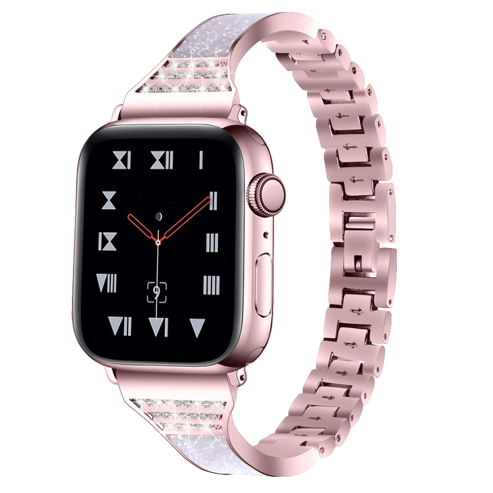 Bandas de reloj de metal CBIW213 Fashion Bling Rhinestone para Apple Watch Series 5 4 3 2 1