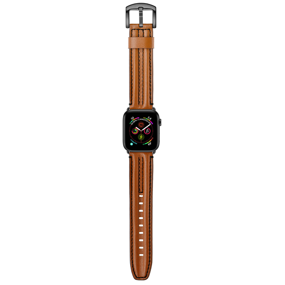 CBIW221 Correa de reloj de cuero genuino para Apple Watch Series 6 5 4 3 SE Pulsera