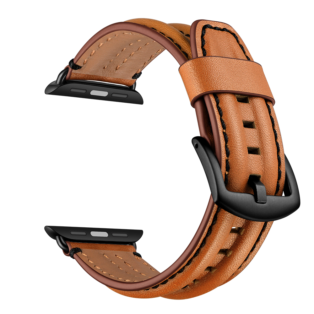CBIW221 Correa de reloj de cuero genuino para Apple Watch Series 6 5 4 3 SE Pulsera