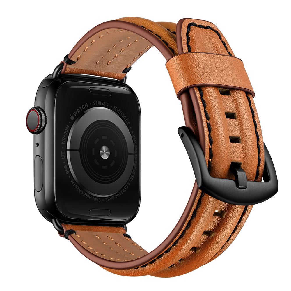 CBIW221 Correa de reloj de cuero genuino para Apple Watch Series 6 5 4 3 SE Pulsera