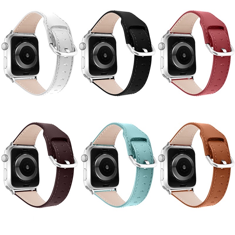 CBIW223 Genuine Leather Replacement Wristband Band Strap For Apple Watch Series 6 5 4 3 2 1 SE