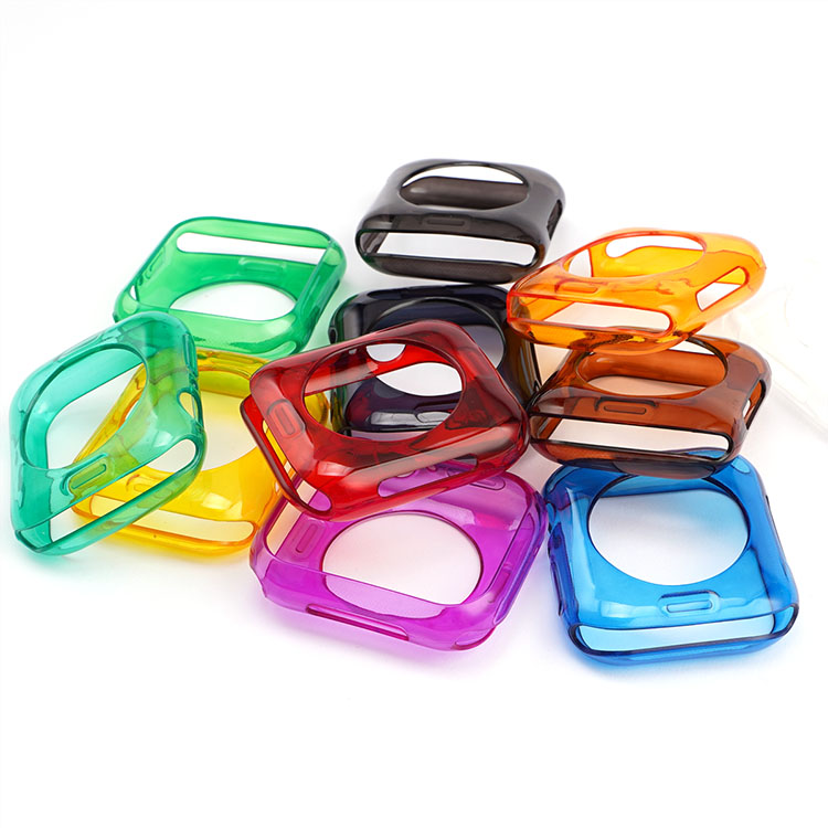 CBIW254 Heißer Verkauf klarer transparenter TPU-Abdeckung Uhrengehäuse für Apple-Uhr 38mm 40mm 42mm 44mm