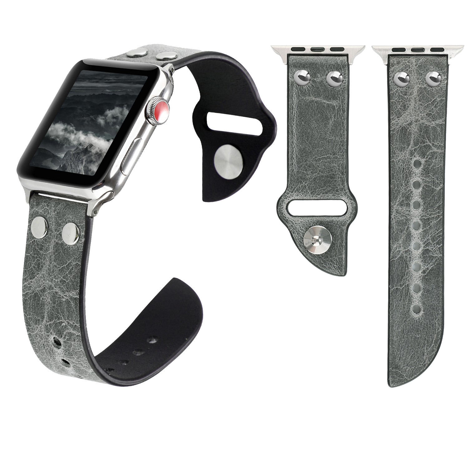 CBIW255 Sangle de boucle en cuir véritable en gros pour bande de montre Apple