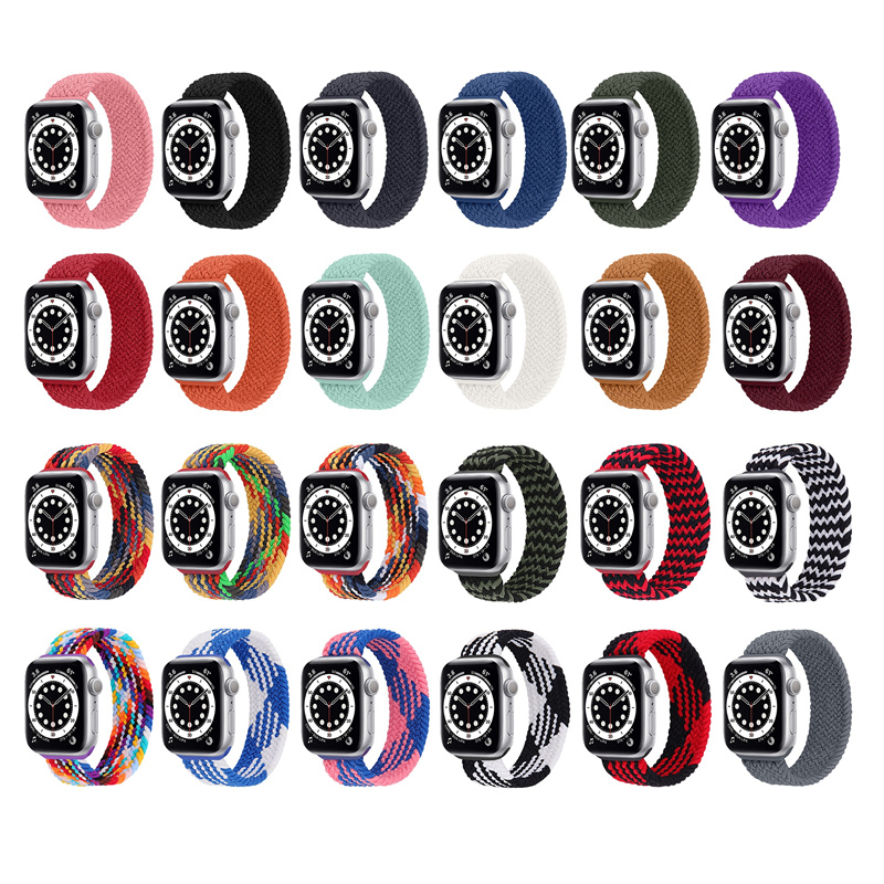 CBIW258 Adjustable Loop Elastic Braided Nylon Watch Strap For Apple Watch Ultra Series 8 7 6 5 4 3