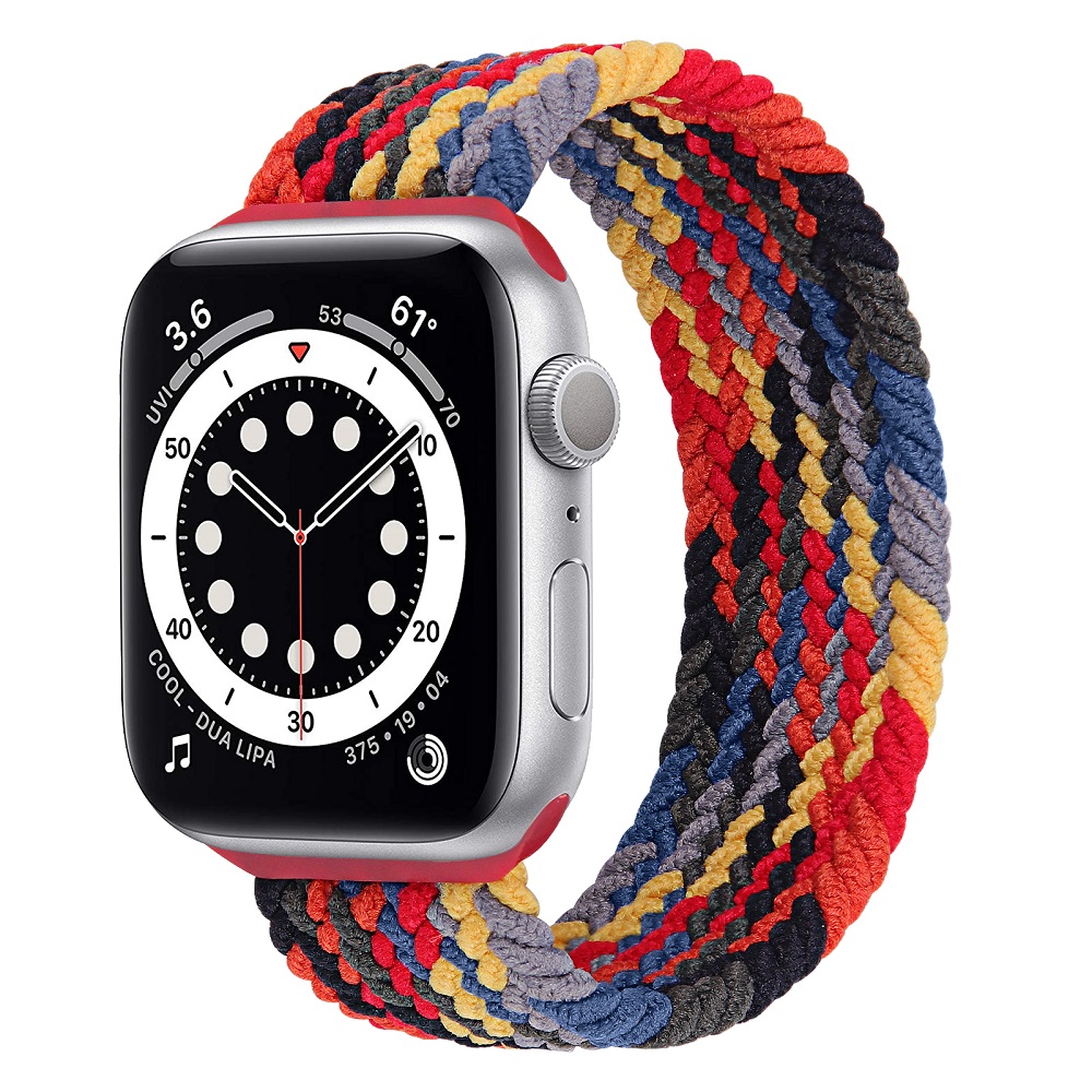 CBIW258 Эластичная ткань Нейлон плетеный Solo Loop Ремешок для Apple Watch Band Series 6 SE 5 4 3 44 мм 40 мм 38 мм 42 мм