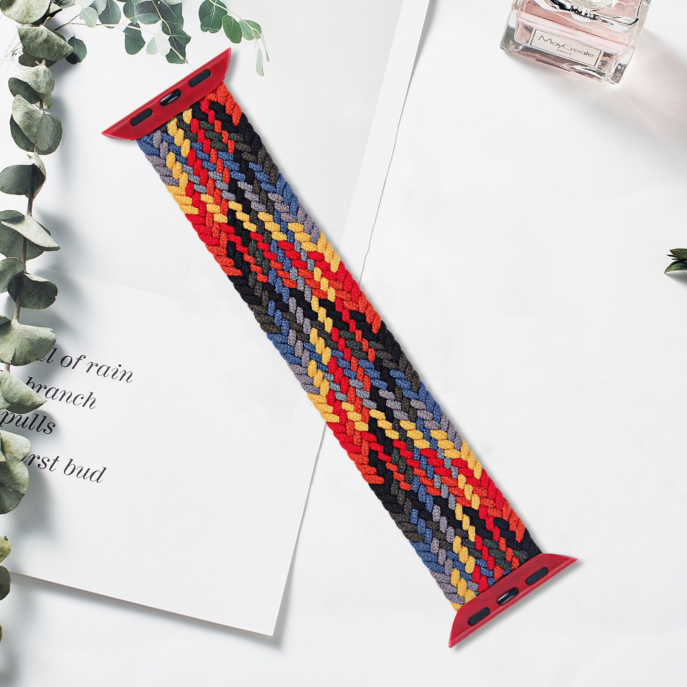CBIW258 Elastic Fabric Nylon Braided Solo Loop Strap For Apple Watch Band Series 6 SE 5 4 3 44mm 40mm 38mm 42mm