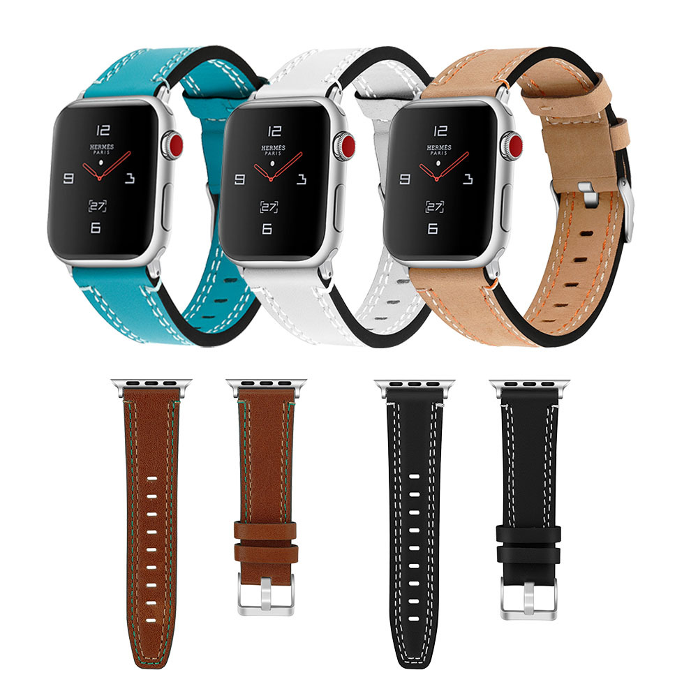 CBIW261 Женские MES Натуральный кожаный ремень для Apple Watch Series SE 6 5 4 3 44 мм 40 мм 42 мм 38 мм