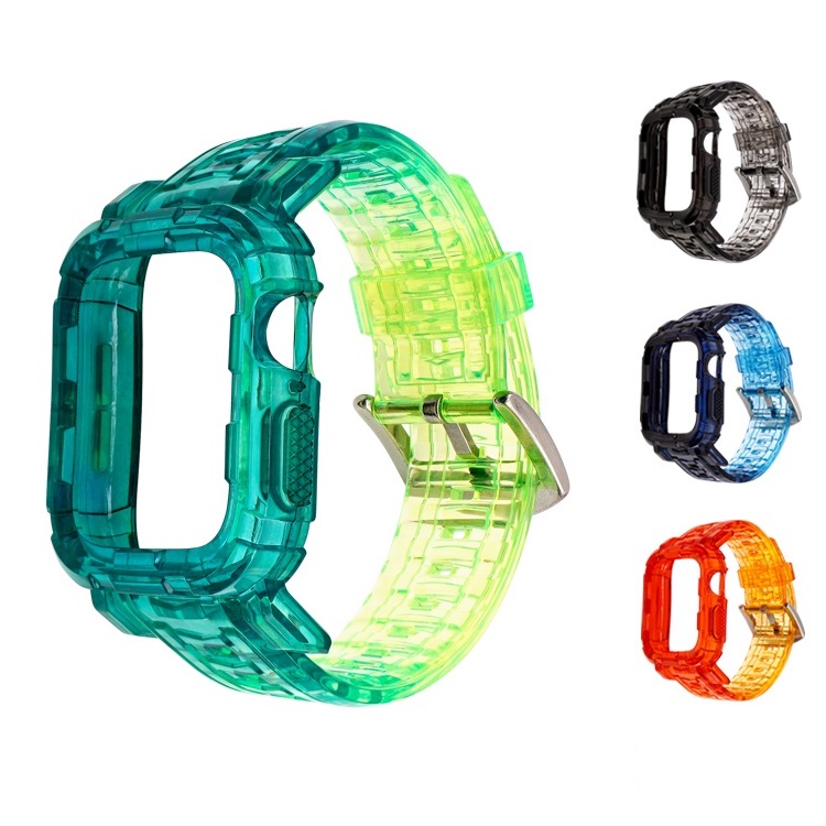 CBIW280 واضح حالة واقية وعرة مع عصابات حزام لسلسلة ساعة أبل 6 / SE / 5 / 4/3 / 2/1