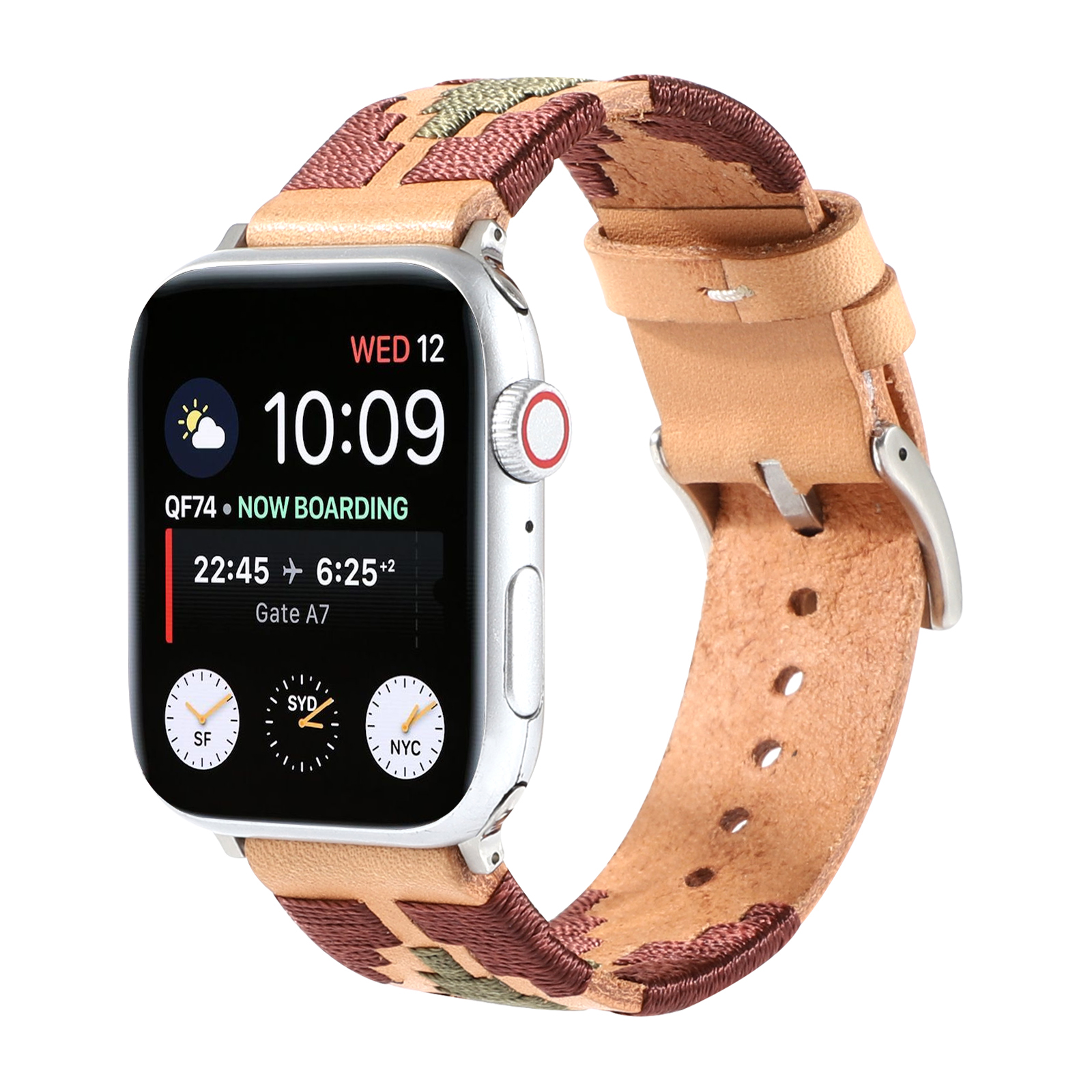 CBIW285 Factory Wholesale Handmade Braided Leather Vintage Watch Strap For Apple Watch Band 38 40 42 44 mm
