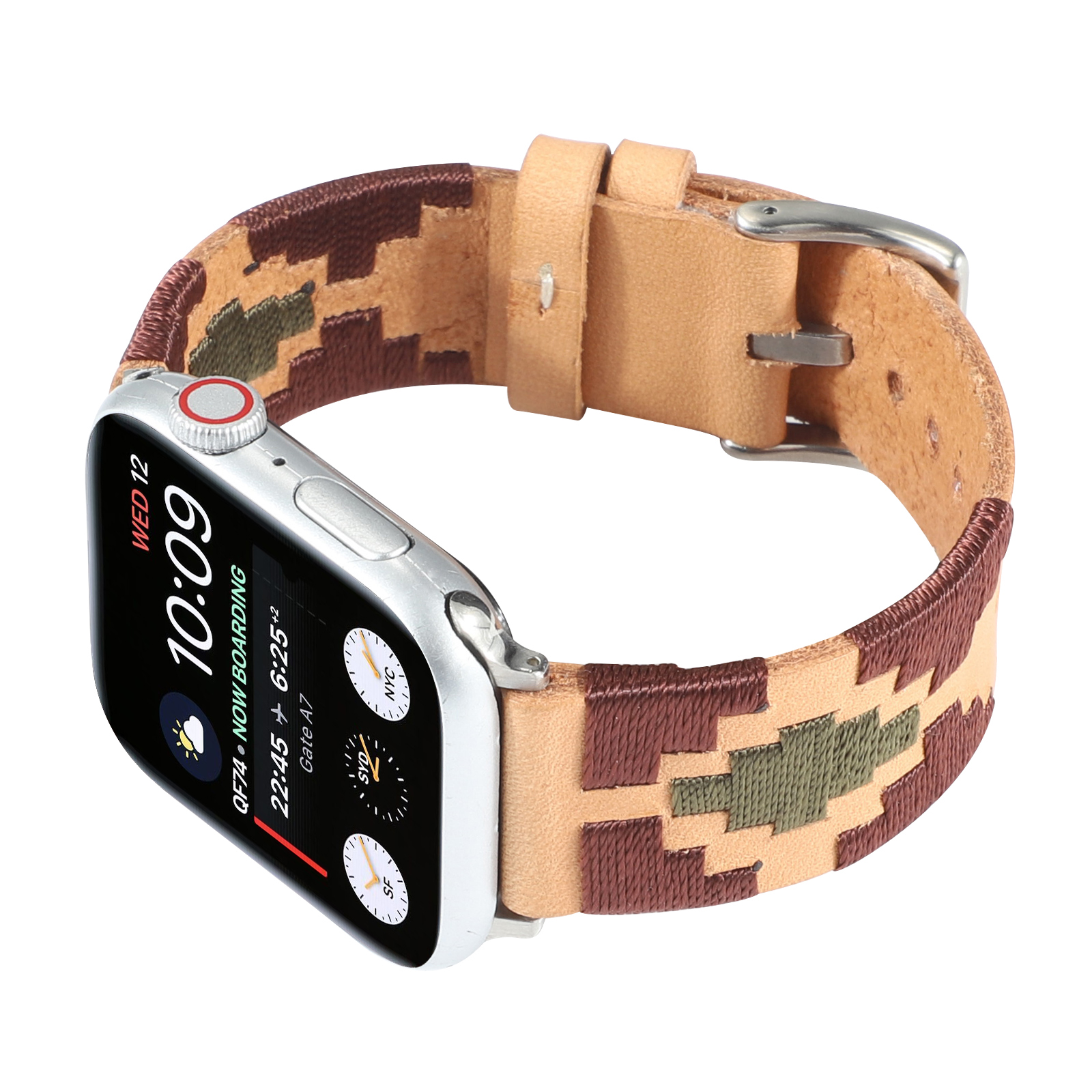CBIW285 Factory Wholesale Handmade Braided Leather Vintage Watch Strap For Apple Watch Band 38 40 42 44 mm