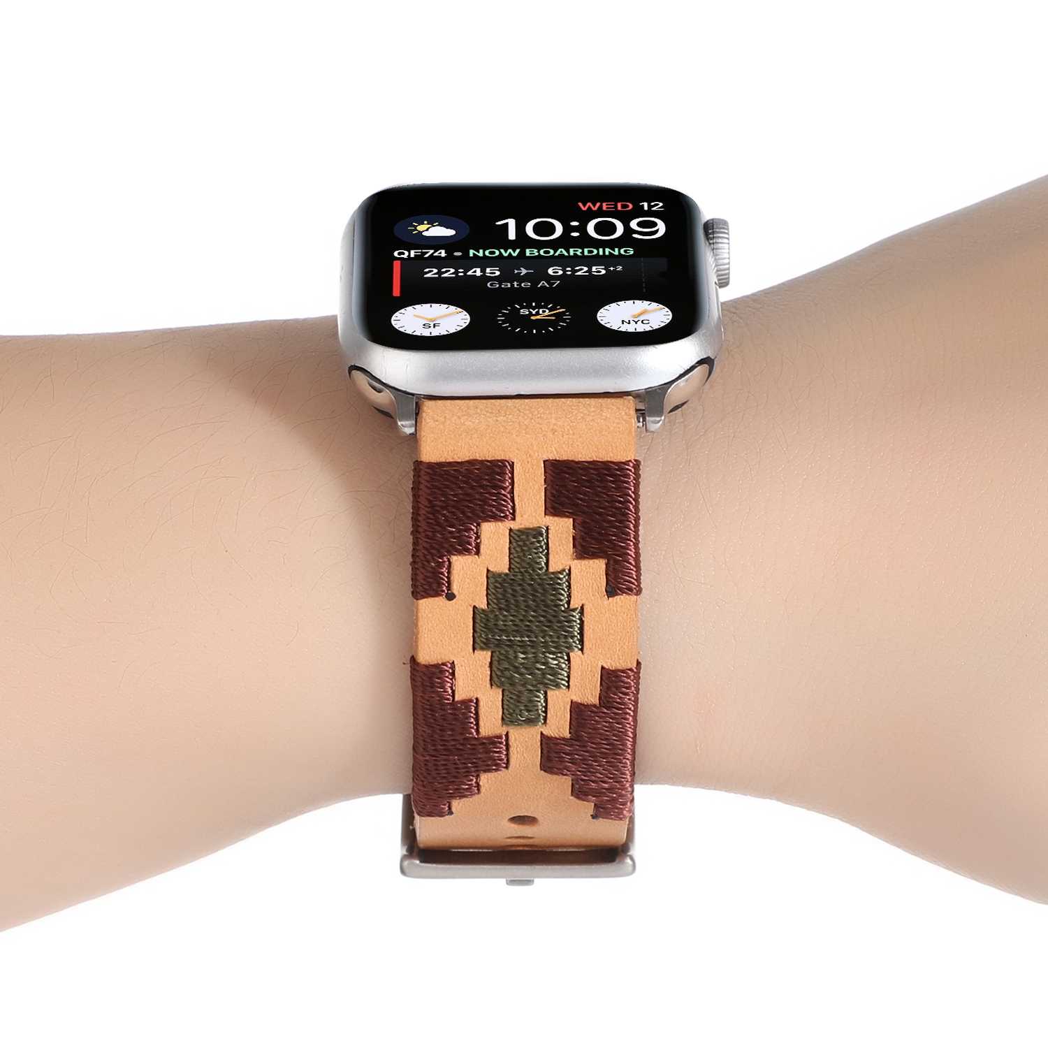 CBIW285 Factory Wholesale Handmade Braided Leather Vintage Watch Strap For Apple Watch Band 38 40 42 44 mm