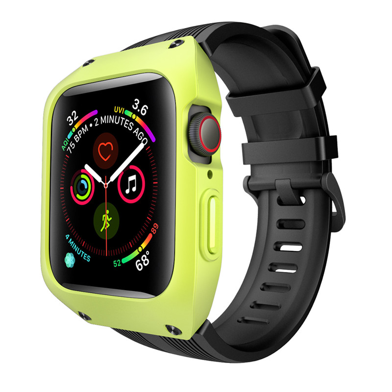 CBIW29 Cinturino orologio sportivo in silicone morbido per Apple Watch 44mm con cover protettiva