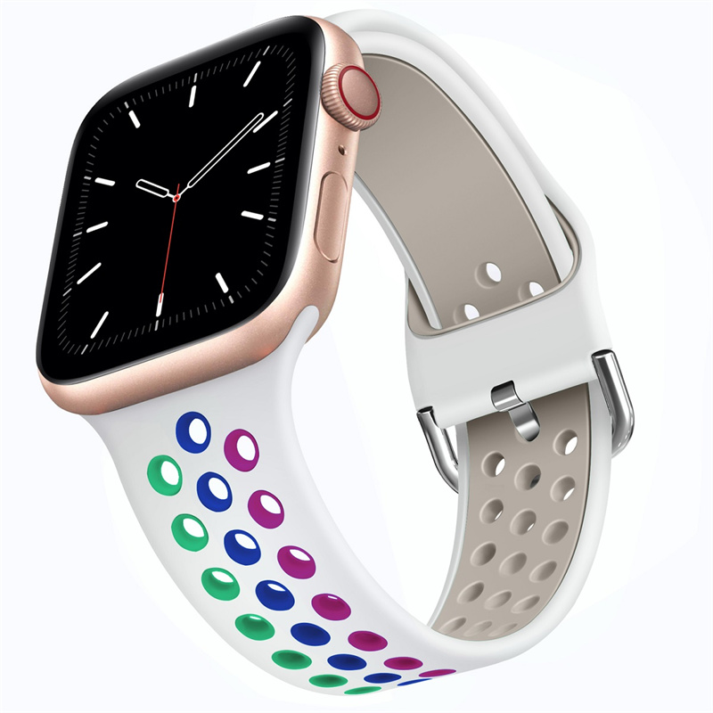 CBIW290 Dual Color Sport Silicone Watch -riem voor Apple Watch Ultra 49mm serie 8/7/6/5/4/3