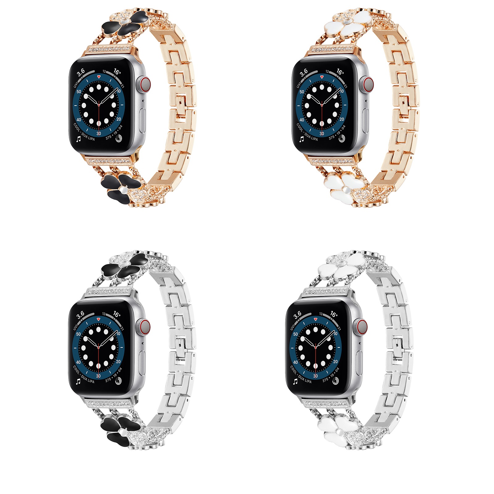 Iwatch Series 6 5 4 3 2 1 SE 용 CBIW297 매력 금속 시계 밴드 팔찌 스트랩